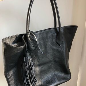 Armadio black leather tote